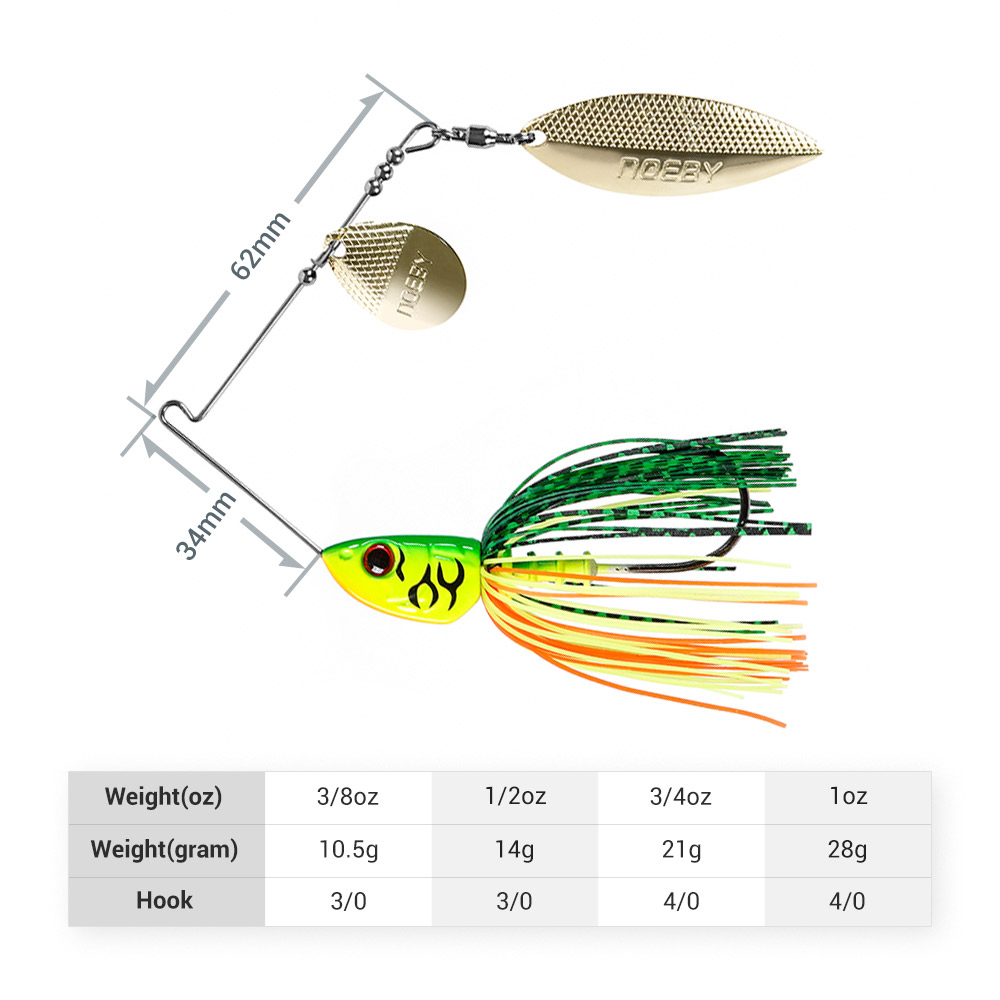 Noeby Spinnerbait 10.5g 14g 21 - Jig Head Lure のレビューと価格
