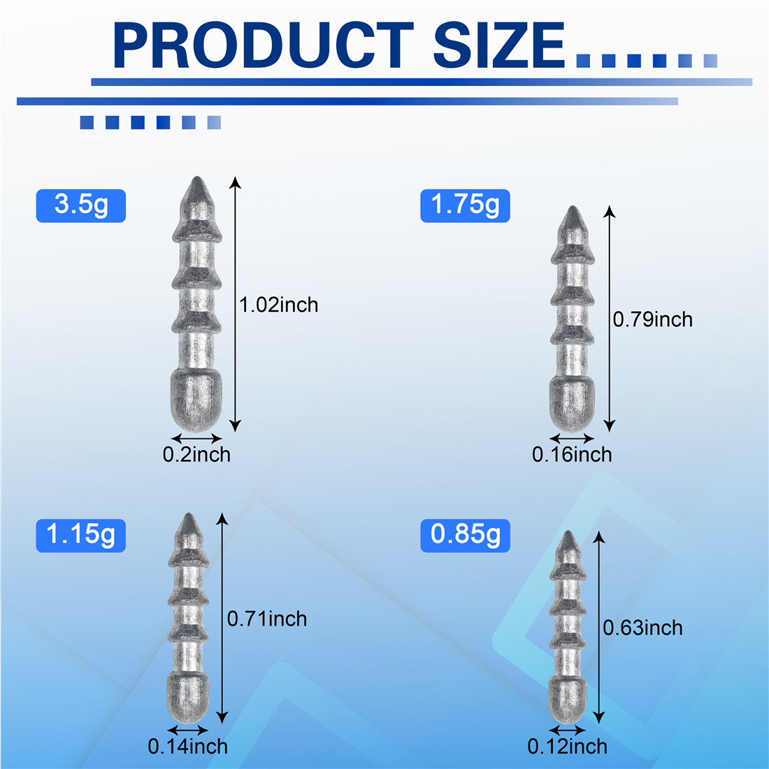 20pcs Nail weights sinkers Wor - Bass Fishing Lure のレビューと価格
