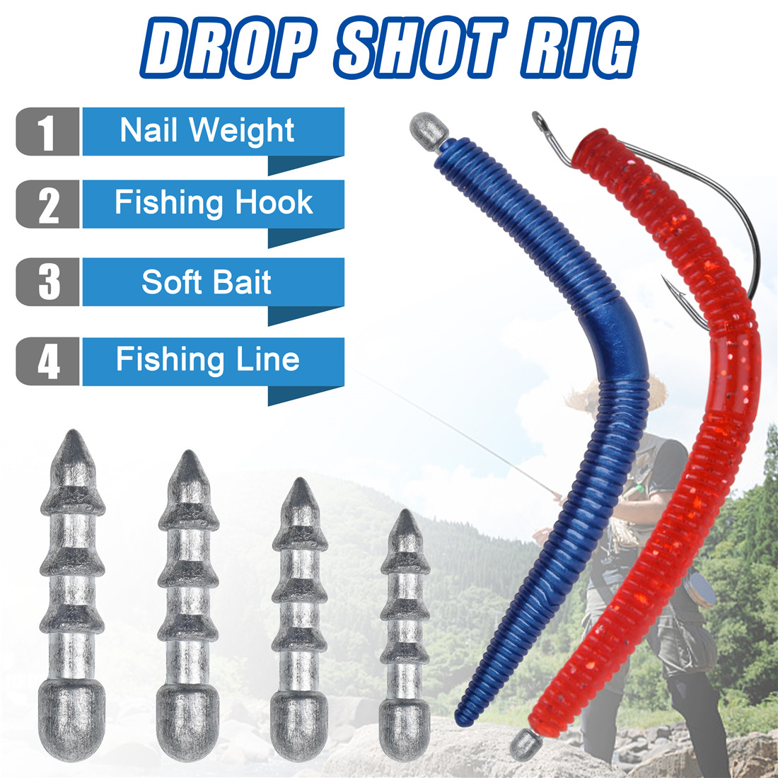 20pcs Nail weights sinkers Wor - Bass Fishing Lure のレビューと価格