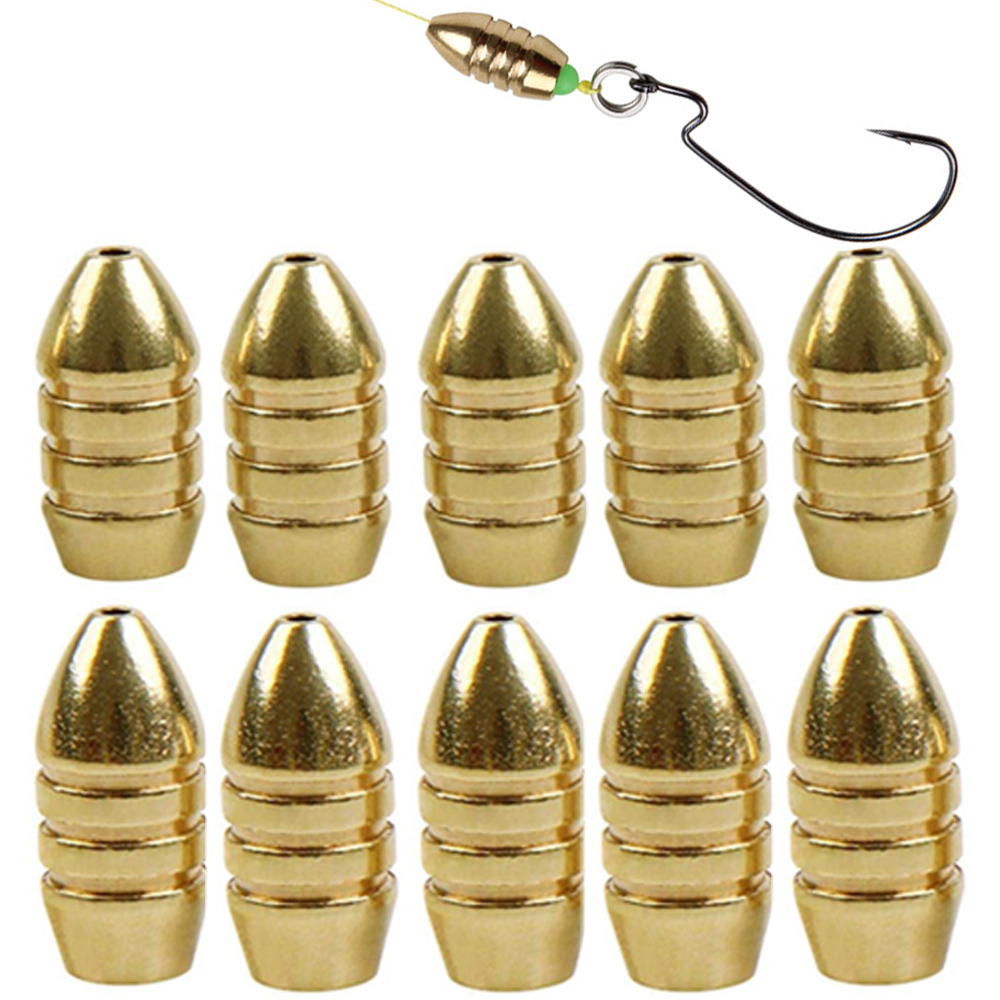 10Pcs Brass Fishing Weight Cop - Bass Fishing Lure のレビューと価格