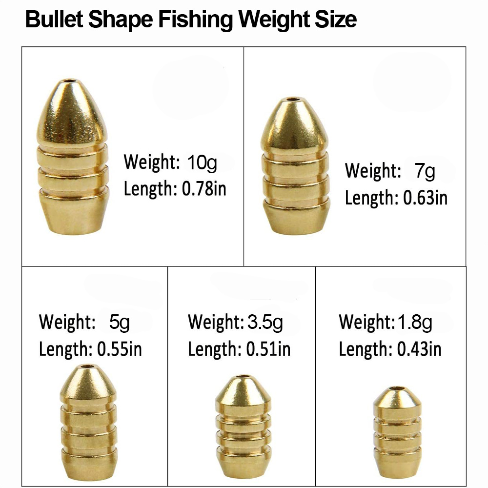 10Pcs Brass Fishing Weight Cop - Bass Fishing Lure のレビューと価格