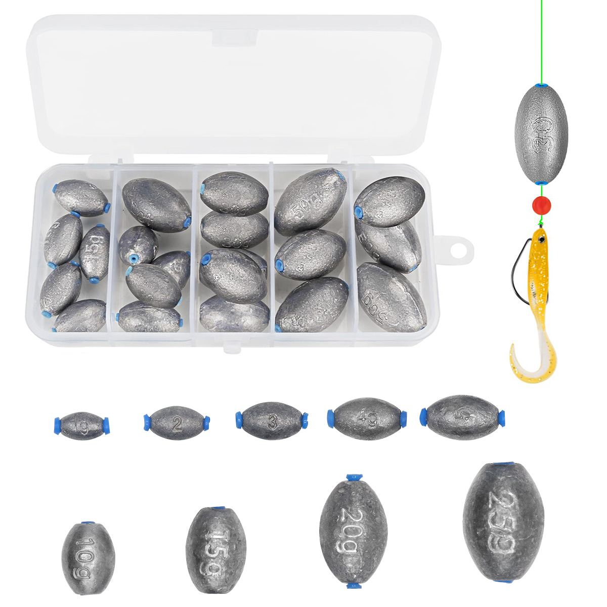 Egg Fishing Sinkers Weights As - Bass Fishing Lure のレビューと価格
