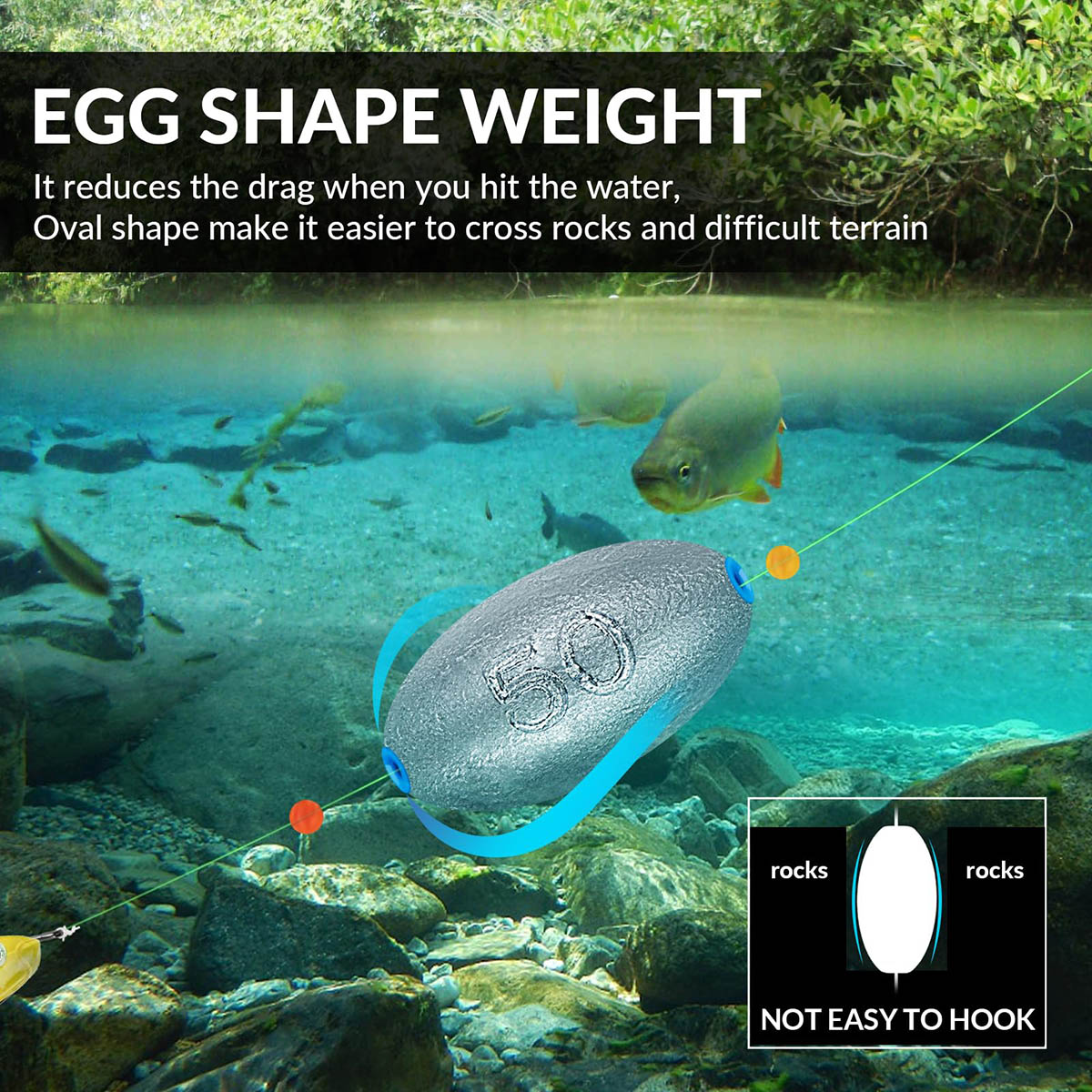 Egg Fishing Sinkers Weights As - Bass Fishing Lure のレビューと価格