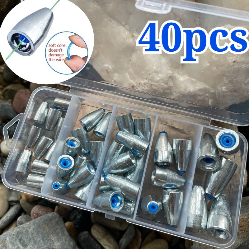 40pcs Alloy Bullet Fishing Sin - Bass Fishing Lure のレビューと価格
